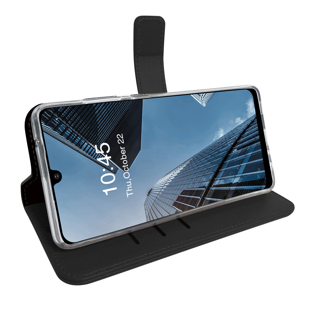Klapphülle Echtleder Schwarz für das Samsung Galaxy A53 5G