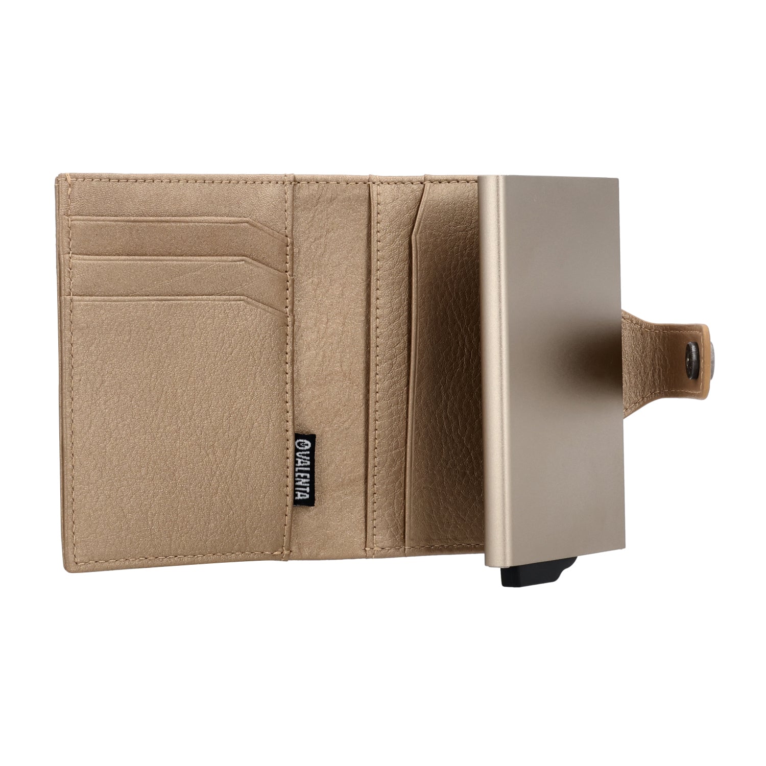 Card Case Plus Wallet Luxe Metallic Sand