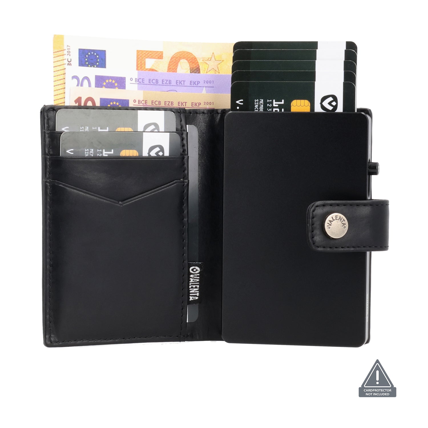Card Wallet Leder MagSafe Luxe Schwarz