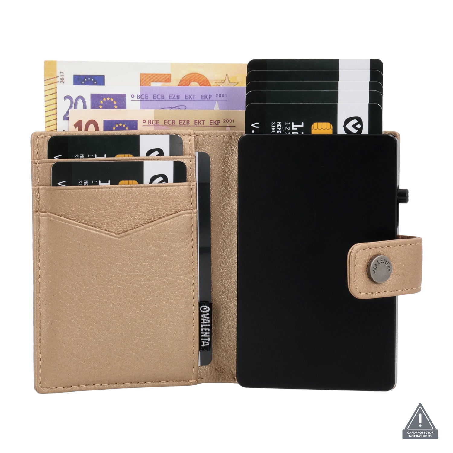 Card Wallet Leather MagSafe Luxe Metallic Sand