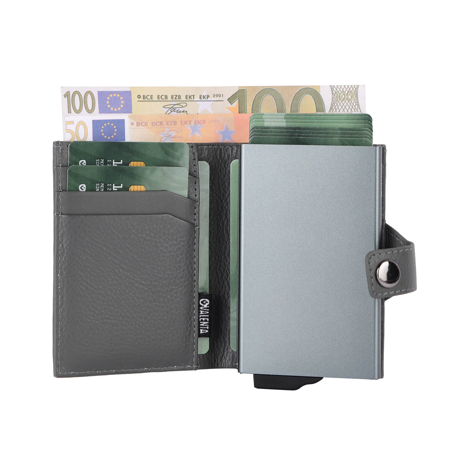Card Case Plus Wallet Luxe Grey