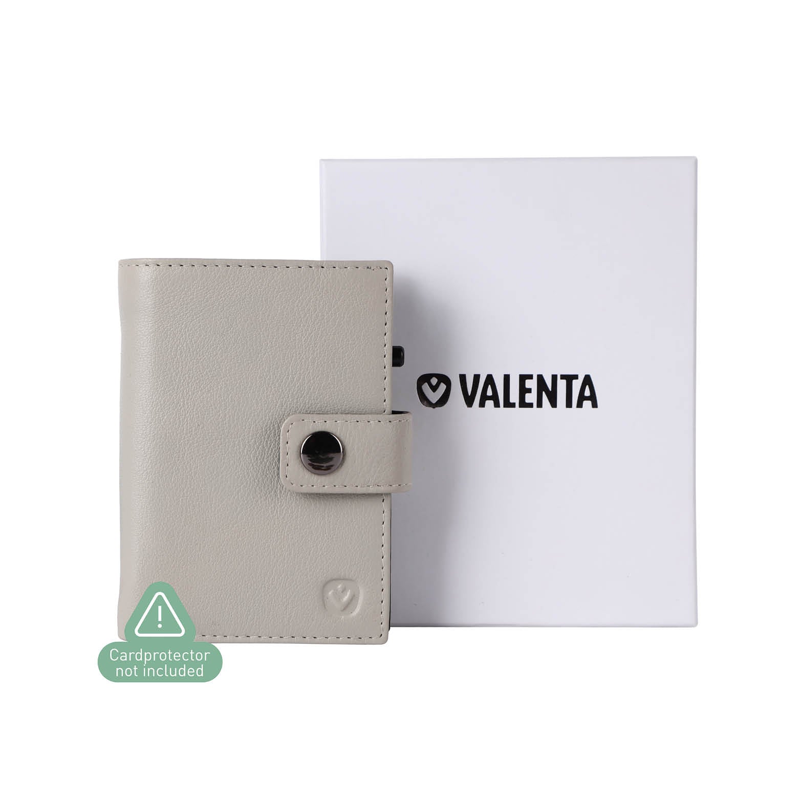 Off-White leren luxe portemonnee geschikt voor kaarten, contant geld en munten met MagSafe voor pasjeshouder Cardprotector Aluminium