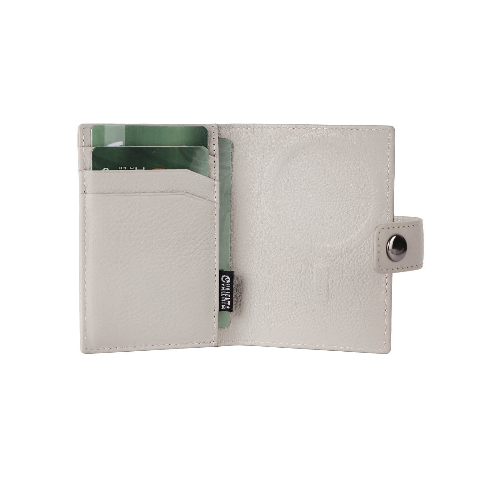 Off-White echt leren portemonnee met MagSafe voor pasjeshouder Cardprotector Aluminium