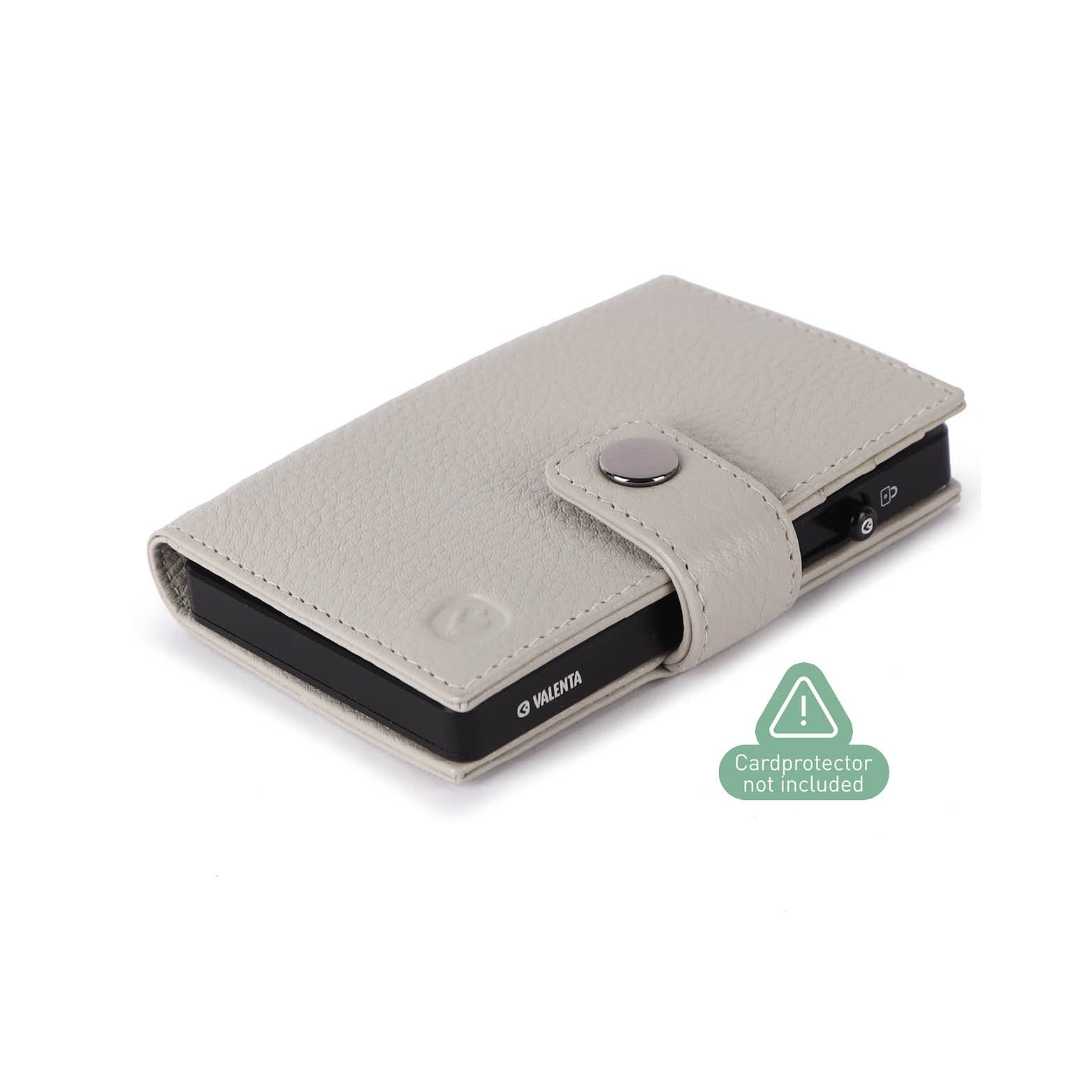 Off-White echt leren portemonnee met MagSafe voor pasjeshouder Cardprotector Aluminium
