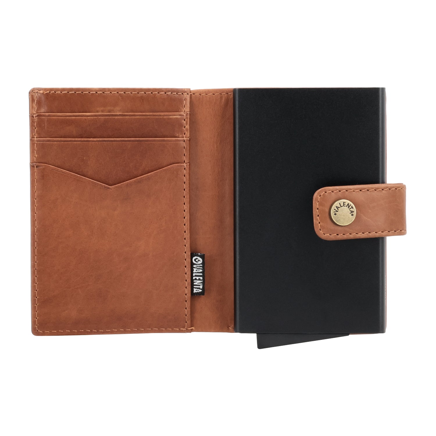 Cardprotector Plus Black + Card Wallet Luxe Cognac