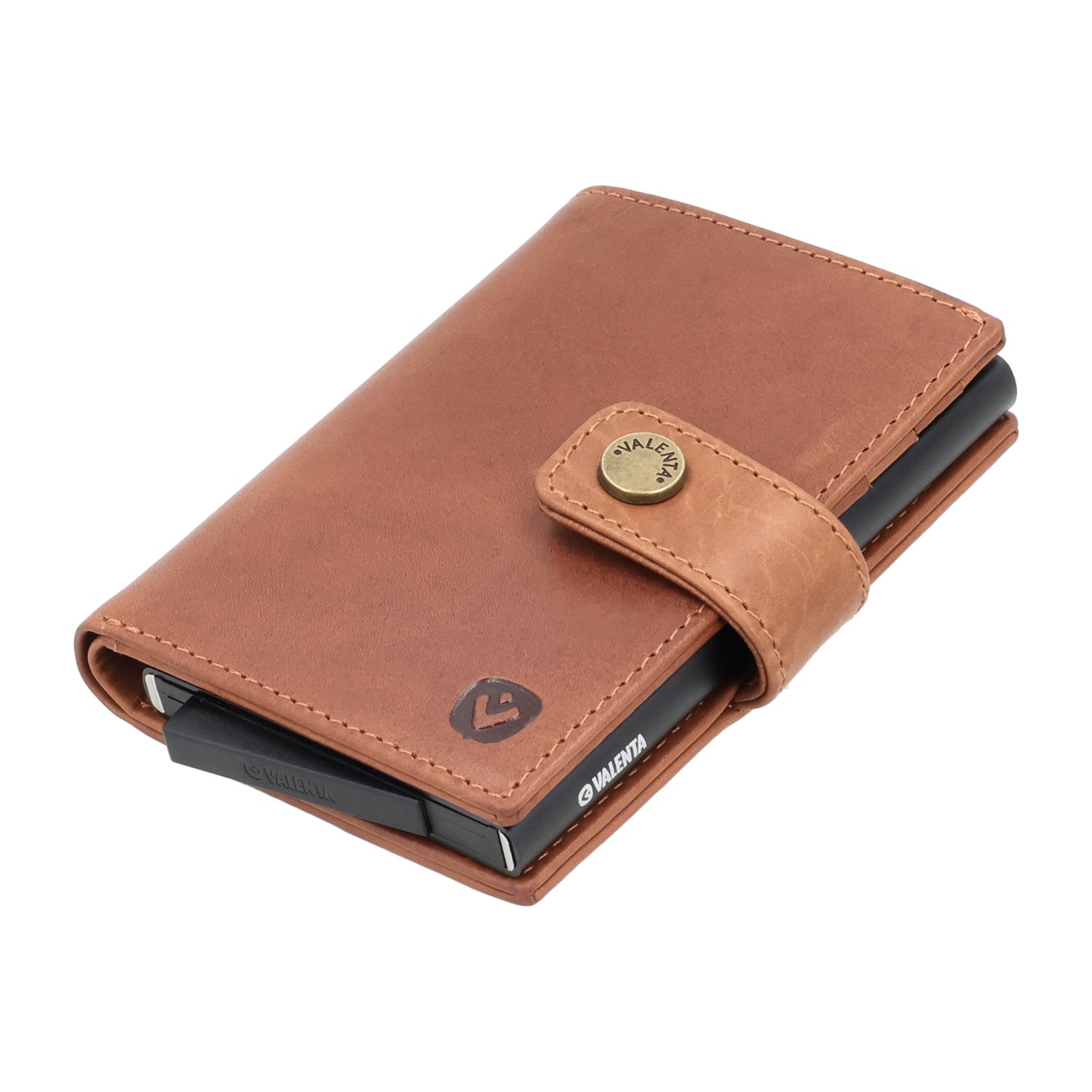 Cardprotector Plus Black + Card Wallet Luxe Cognac