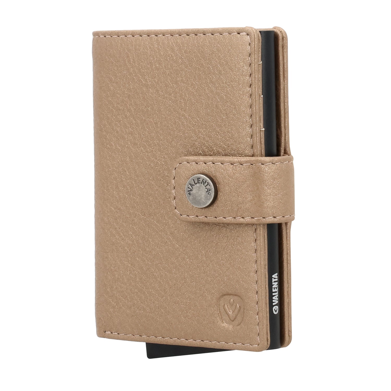 Cardprotector Plus Black + Card Wallet Luxe Metallic Sand