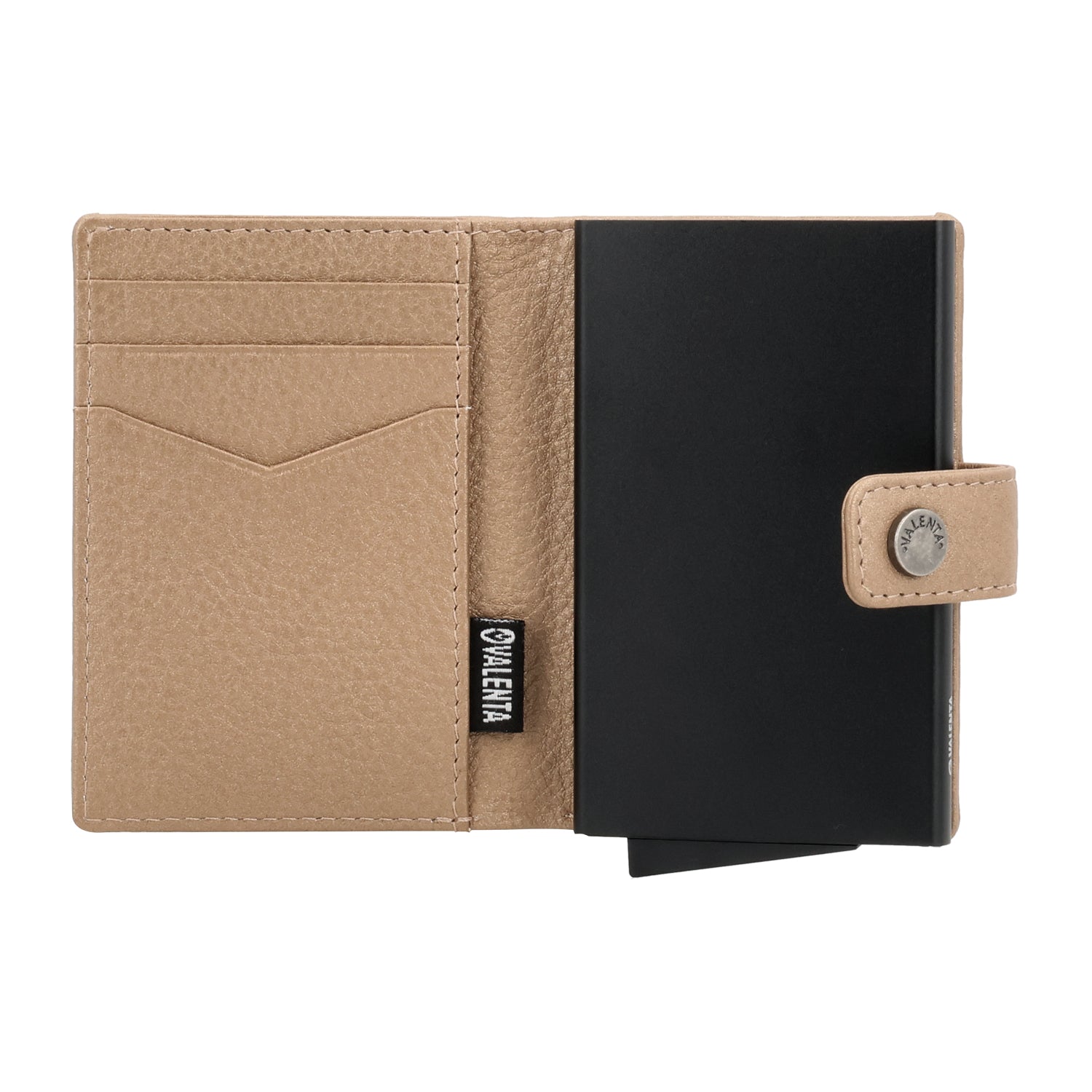 Cardprotector Plus Black + Card Wallet Luxe Metallic Sand
