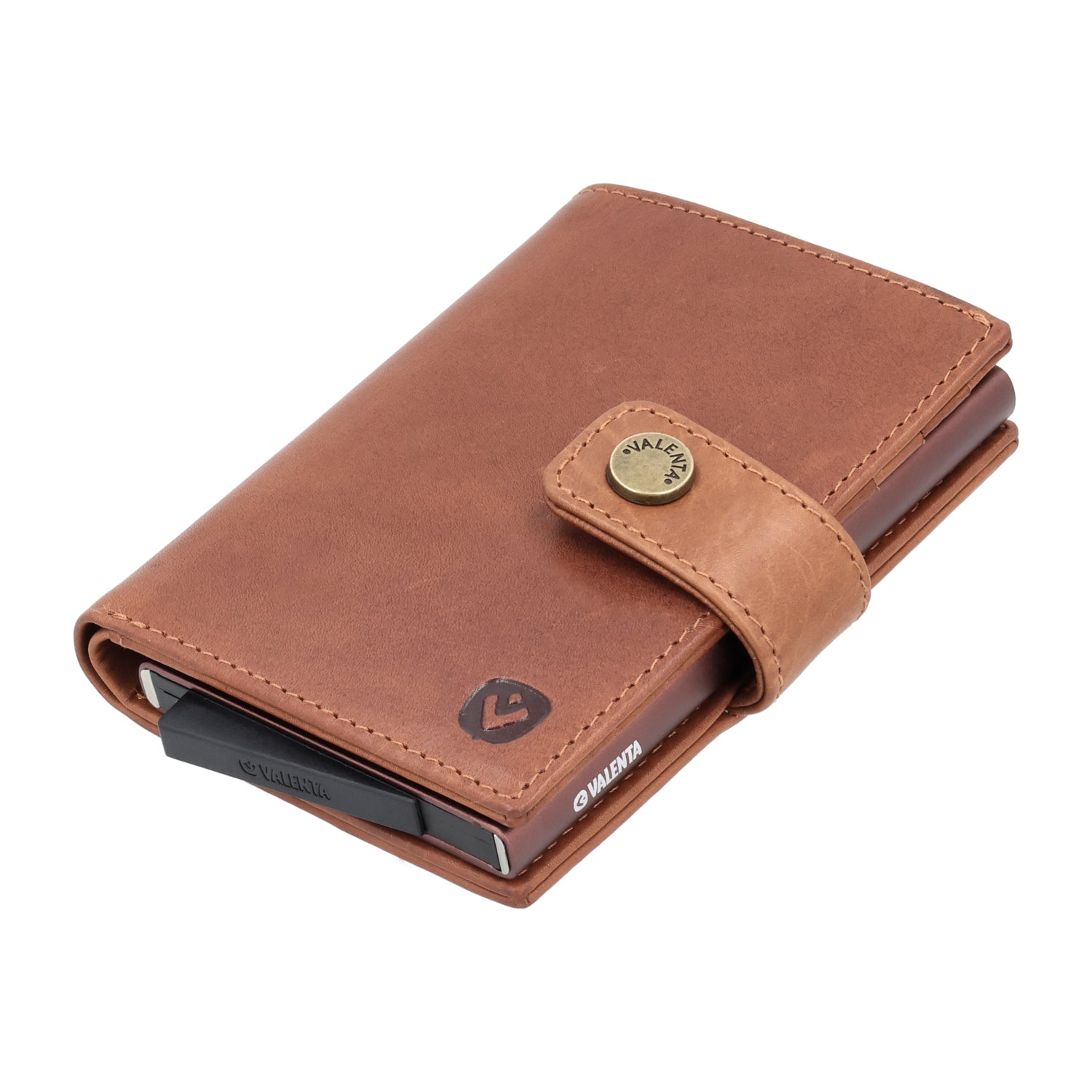 Cardprotector Plus Dark Brown + Card Wallet Luxe Cognac