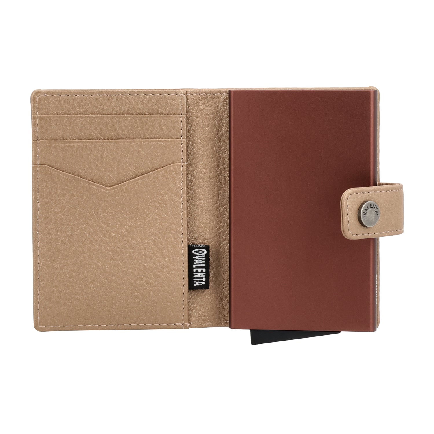 Cardprotector Plus Dark Brown + Card Wallet Luxe Metallic Sand