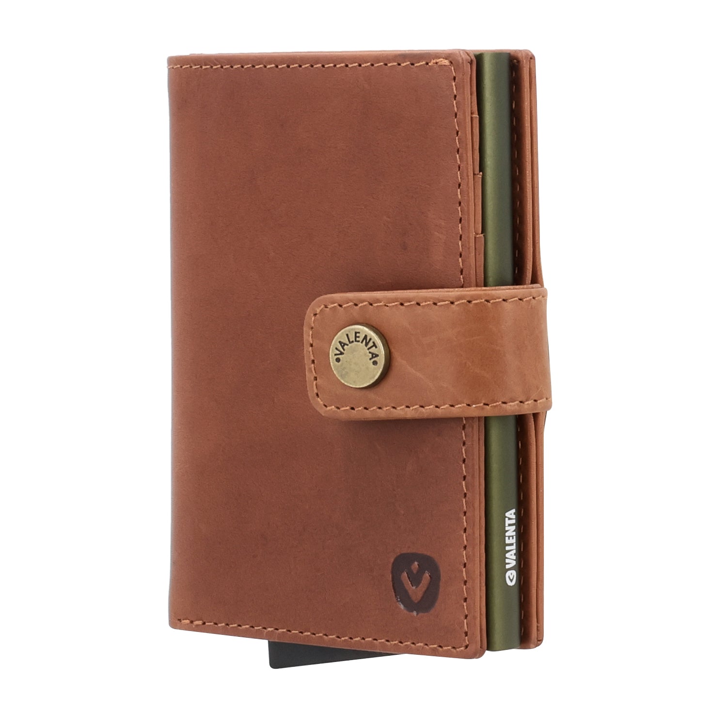 Cardprotector Plus Dark Green + Card Wallet Luxe Cognac