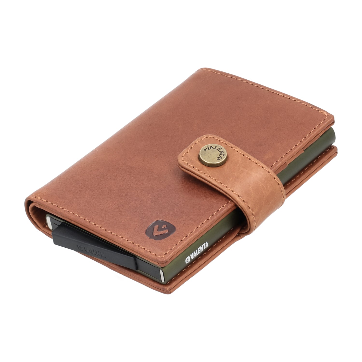Cardprotector Plus Dark Green + Card Wallet Luxe Cognac