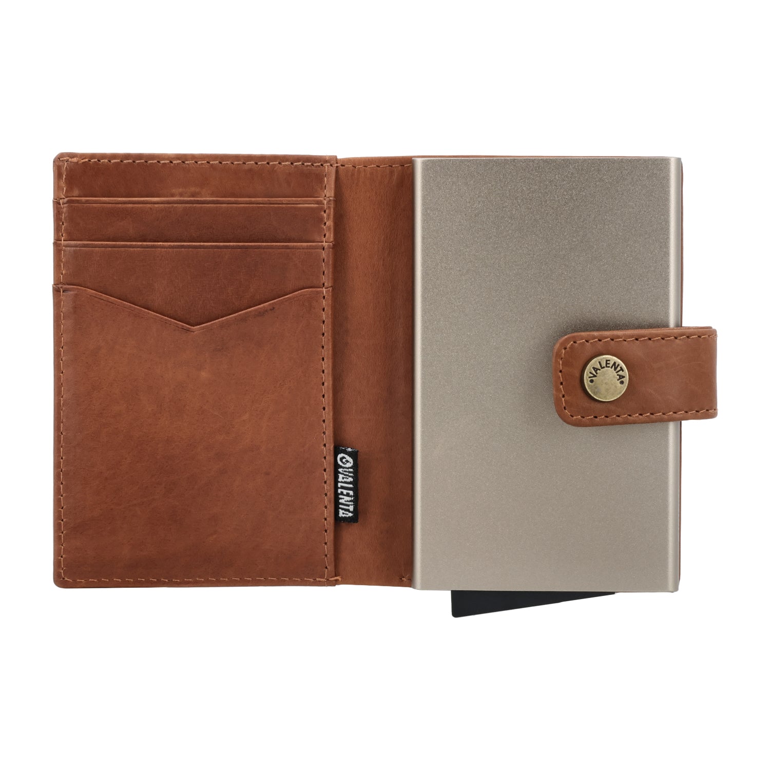 Cardprotector Plus Titanium Gold + Card Wallet Luxe Cognac