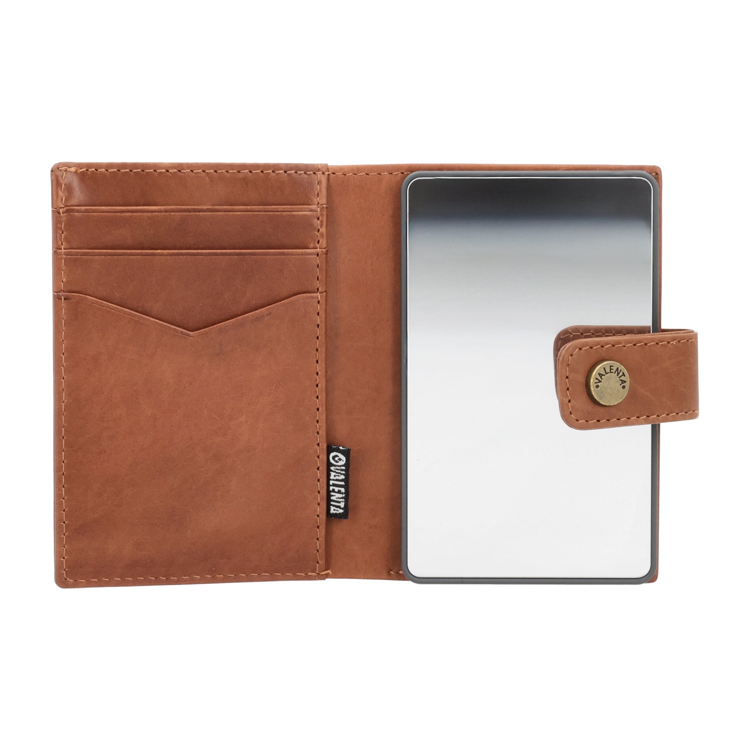 Mirror Graphite Grey + Card Wallet Luxe Cognac