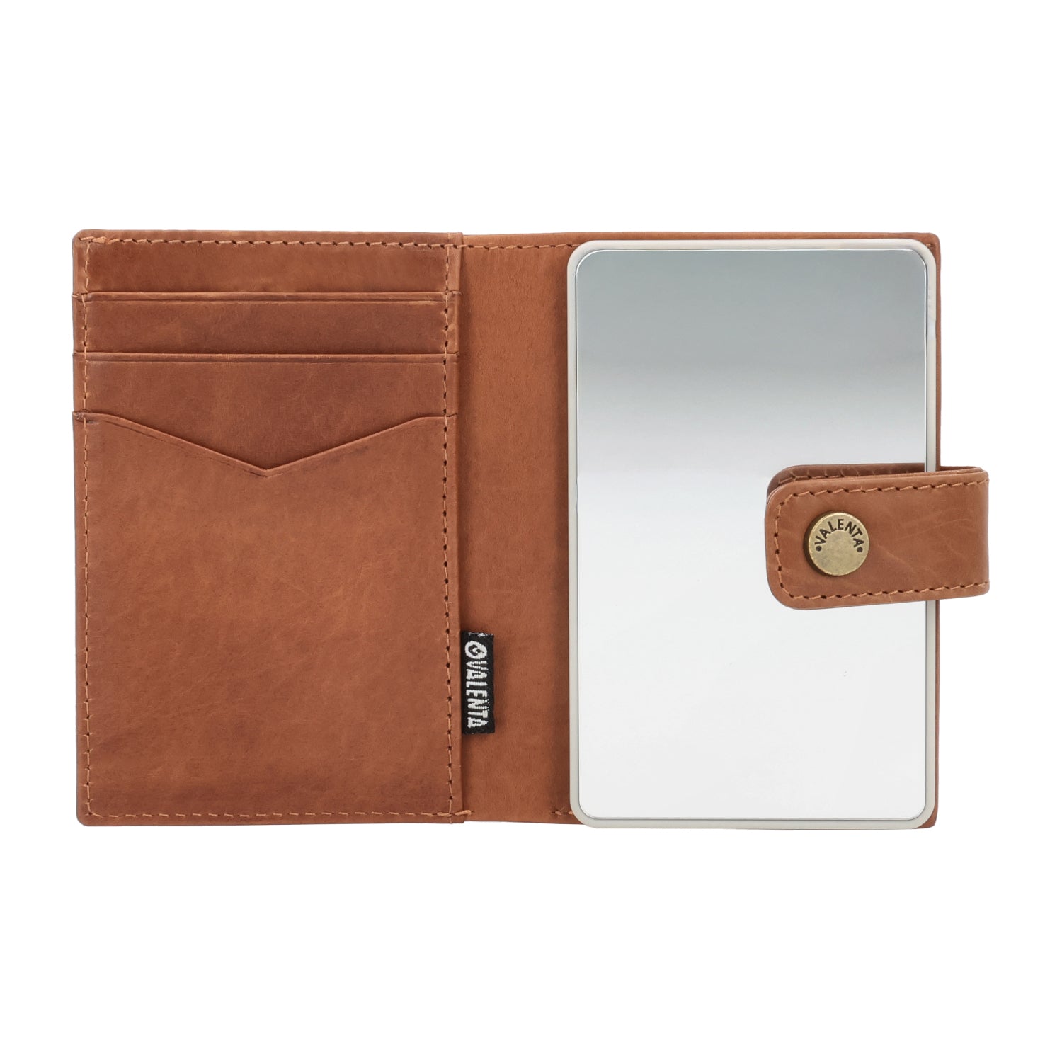 Mirror Natural + Card Wallet Luxe Cognac