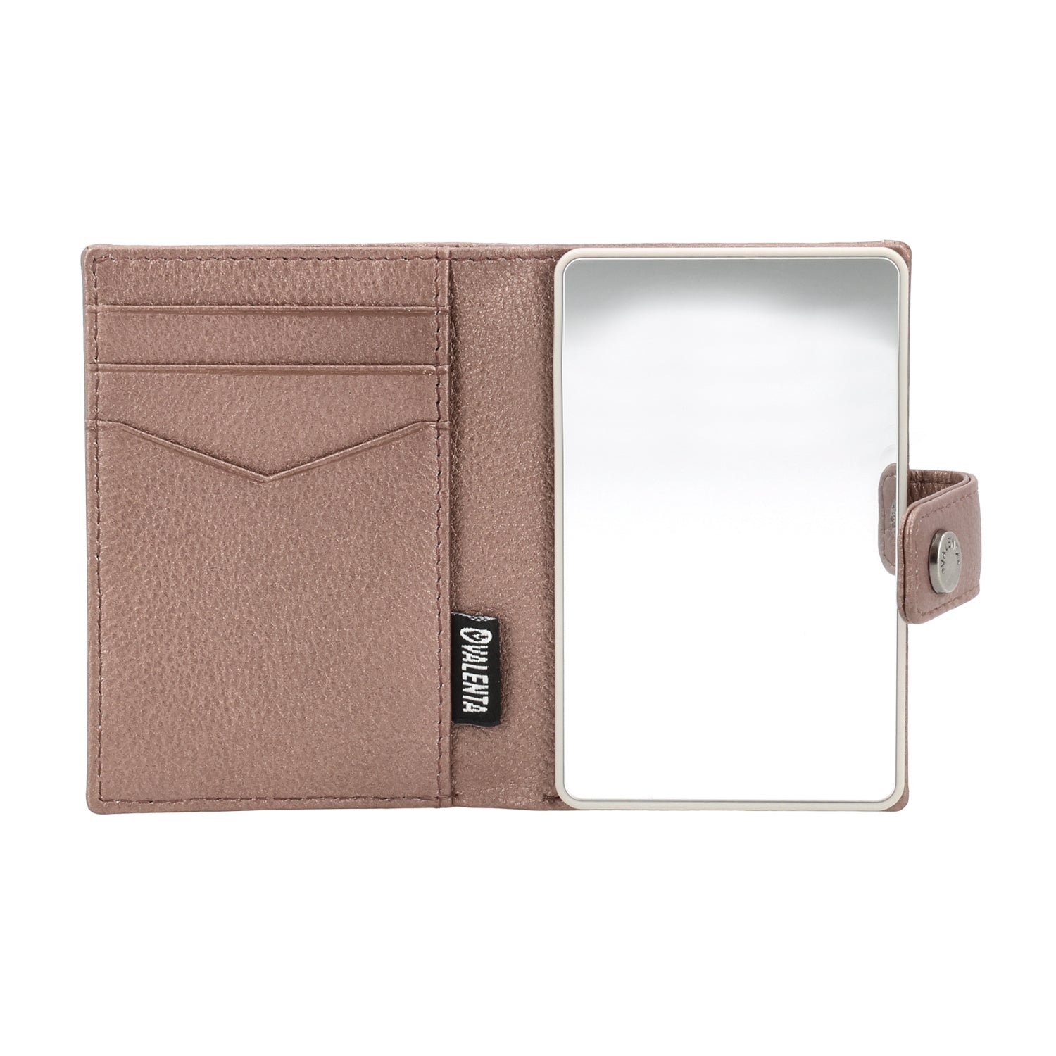 Mirror Natural + Card Wallet Luxe Metallic Copper