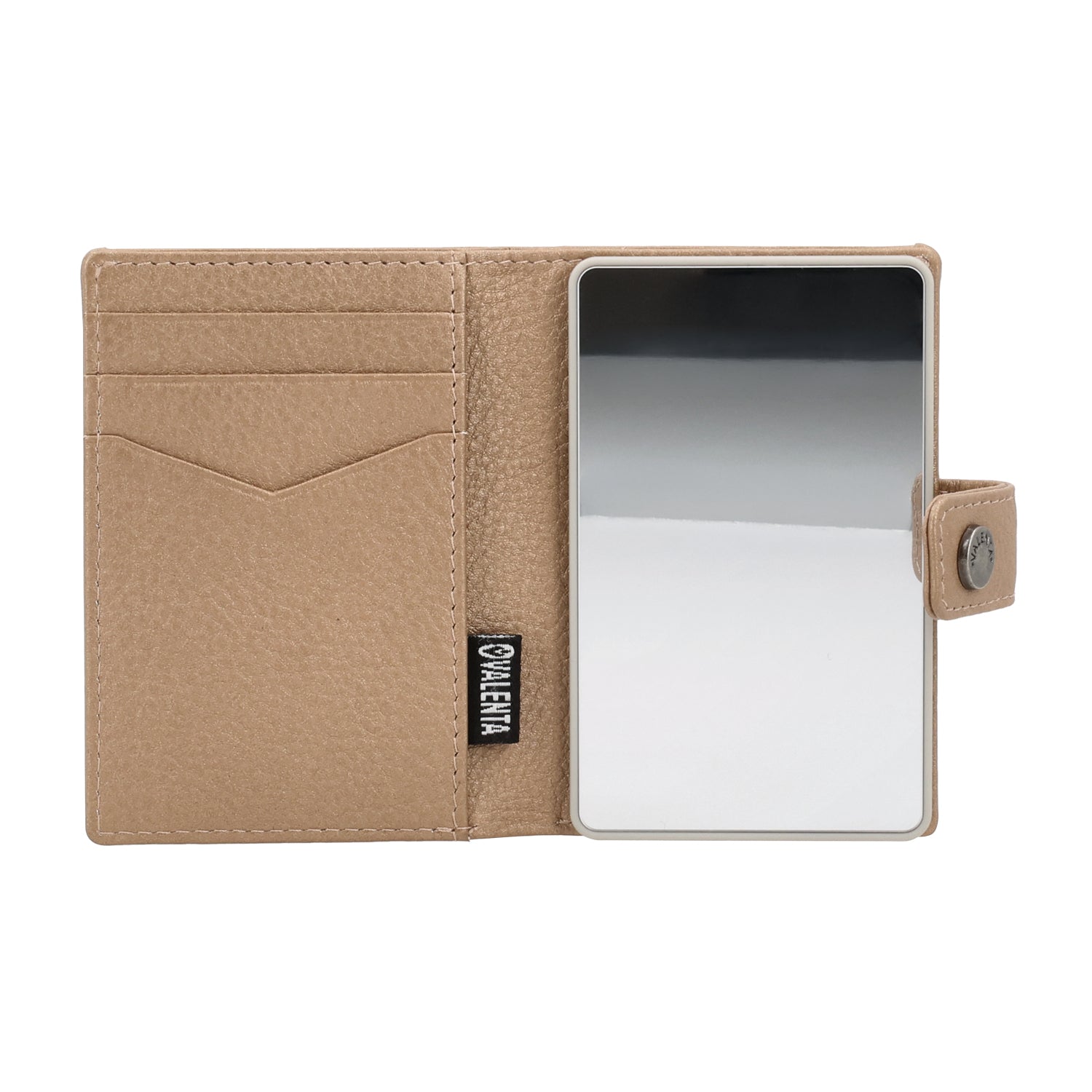 Mirror Natural + Card Wallet Luxe Metallic Sand