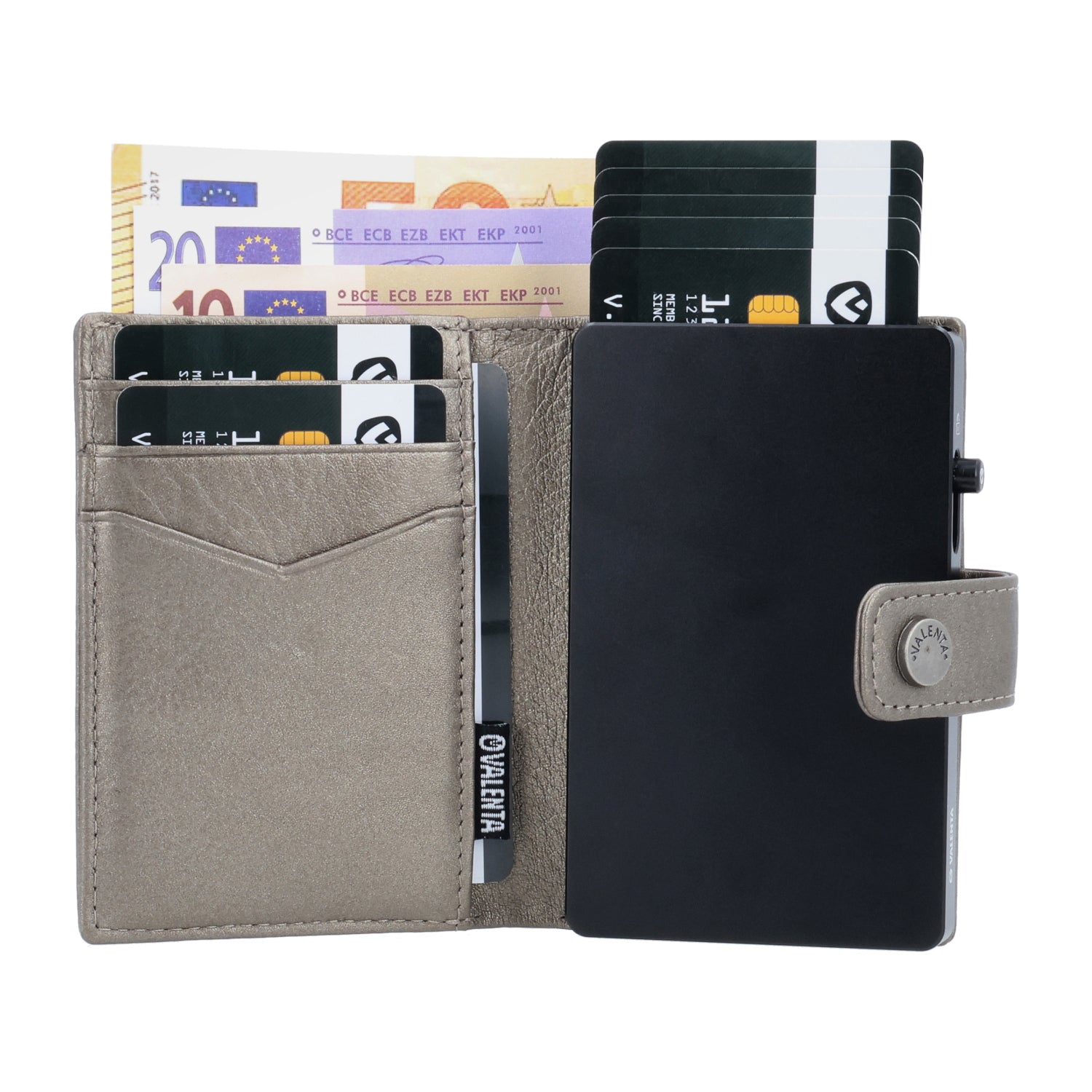 Cardprotector Black + Card Wallet Luxe Metallic Bronze