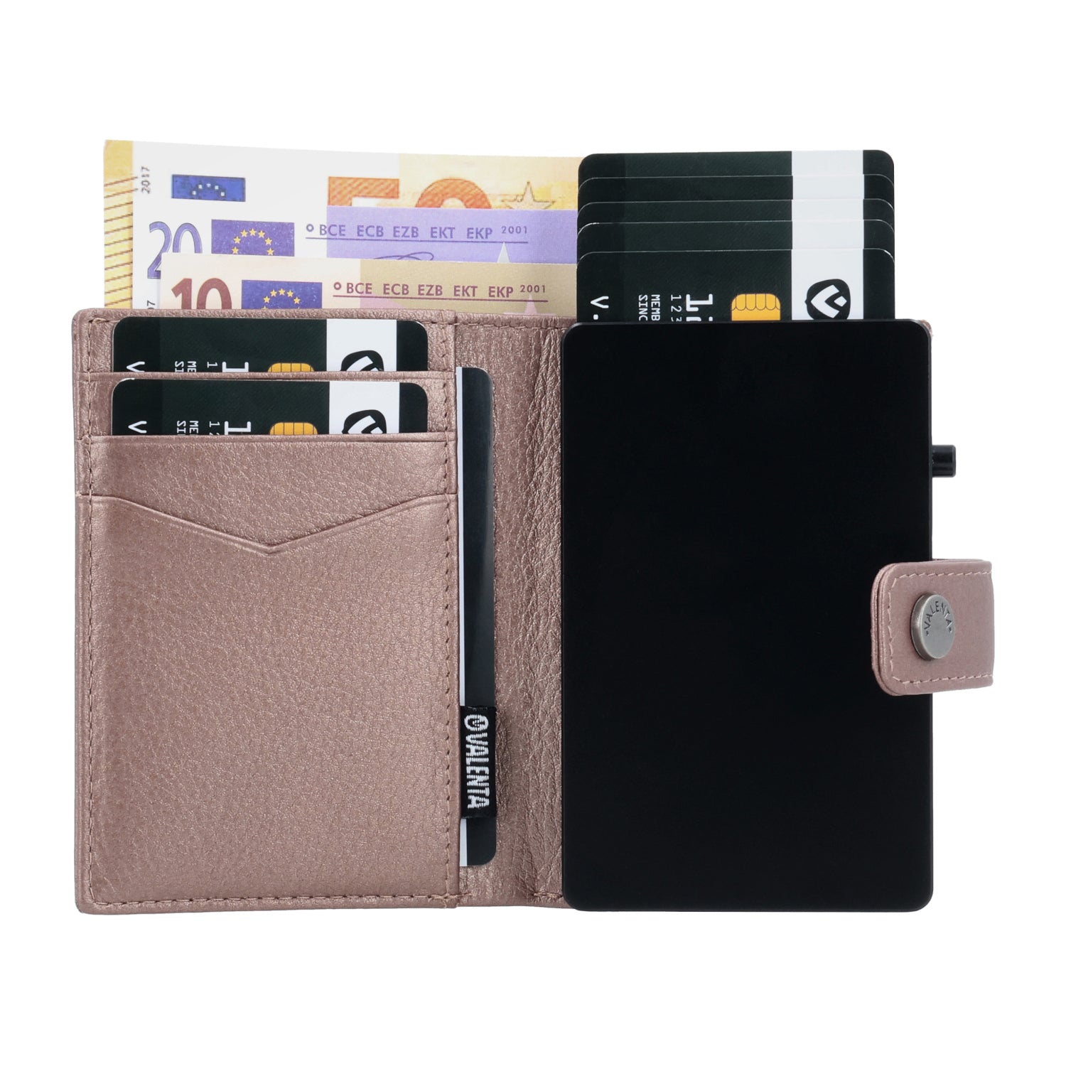 Cardprotector Black + Card Wallet Luxe Metallic Copper