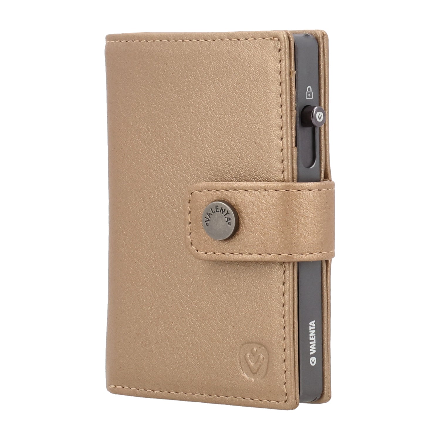 Cardprotector Graphite Grey + Card Wallet Luxe Metallic Sand