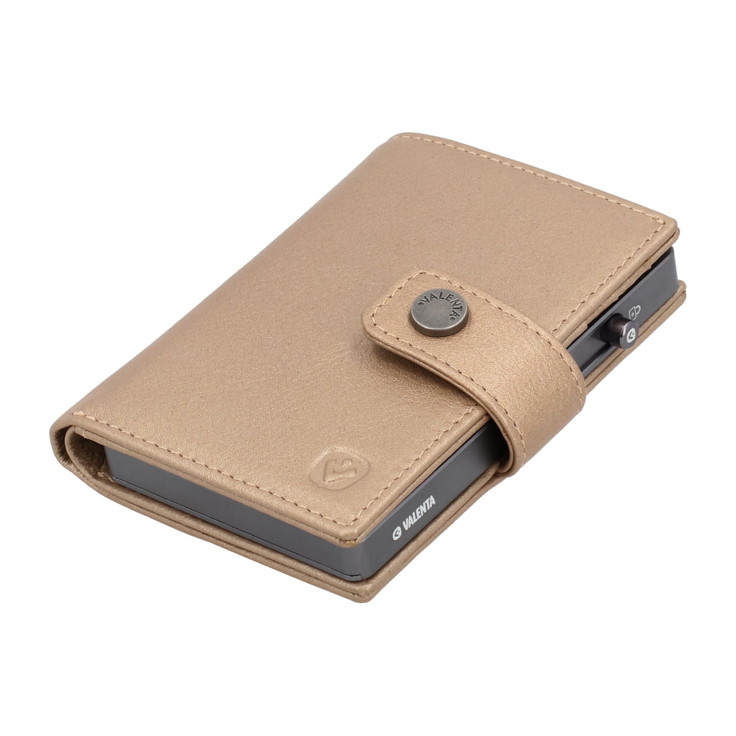 Cardprotector Graphite Grey + Card Wallet Luxe Metallic Sand