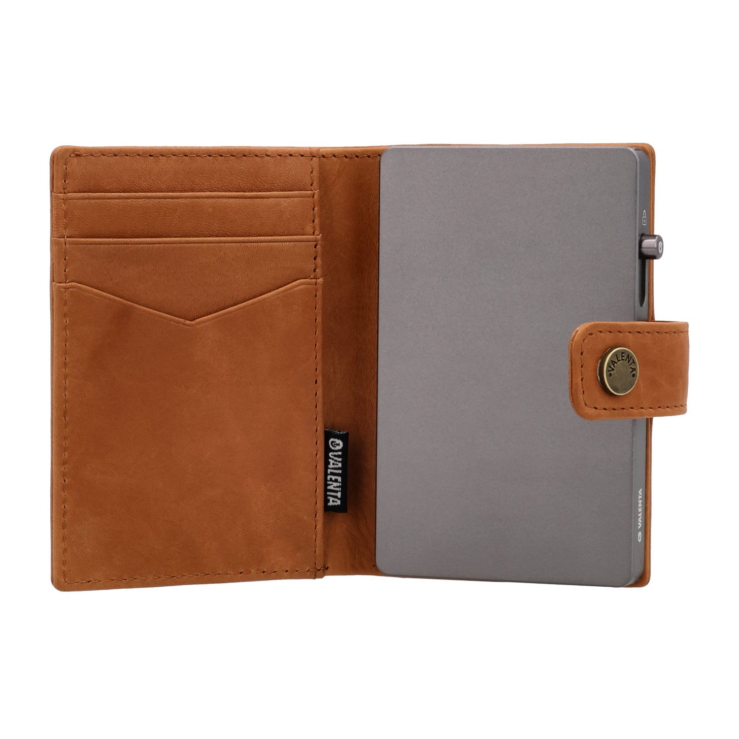 Cardprotector Graphite Grey + Card Wallet Luxe Tan