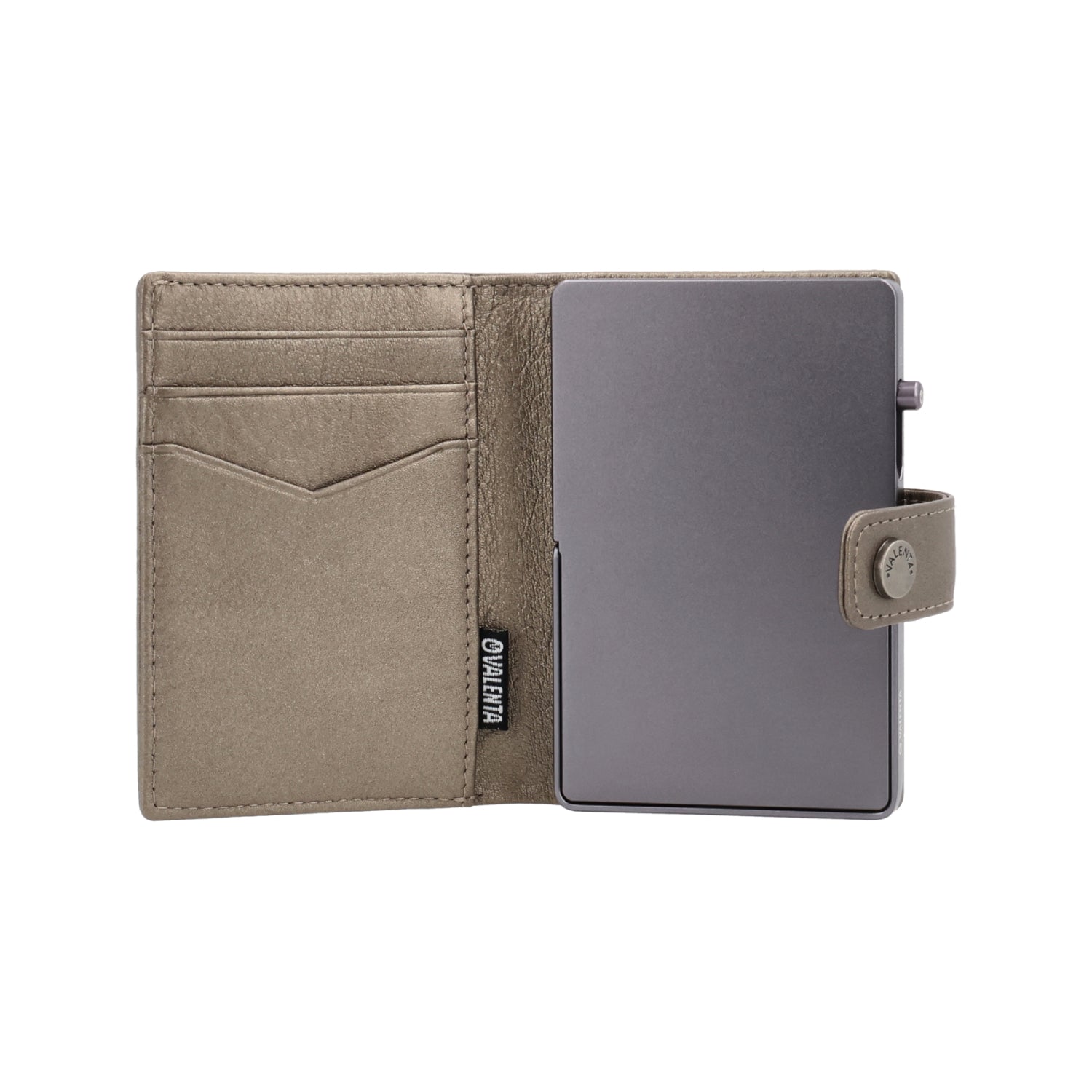 Cardprotector Stand Graphite Grey + Card Wallet Luxe Metallic Bronze