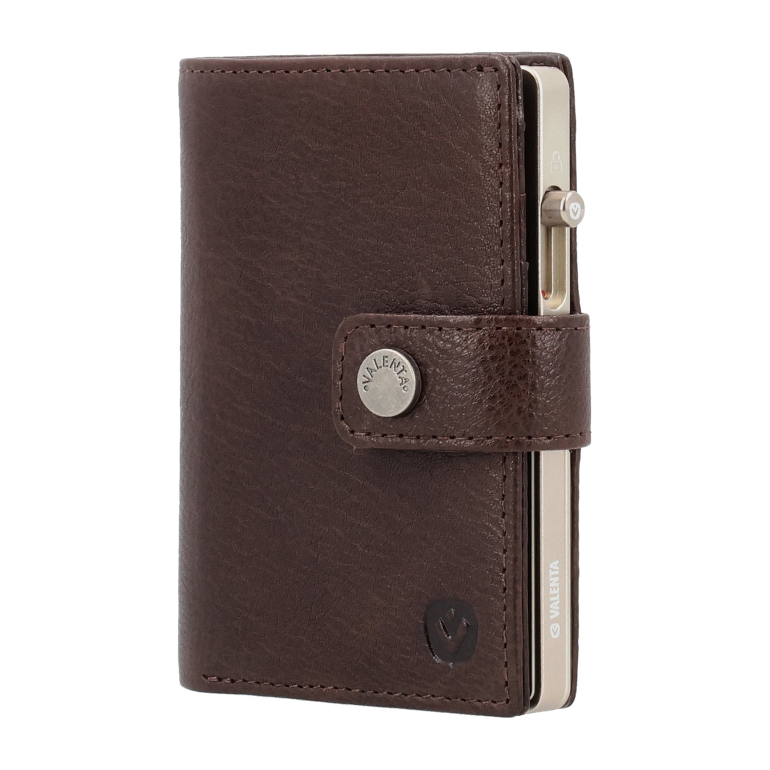 Cardprotector Stand Titanium Natural + Card Wallet Luxe Chocolate