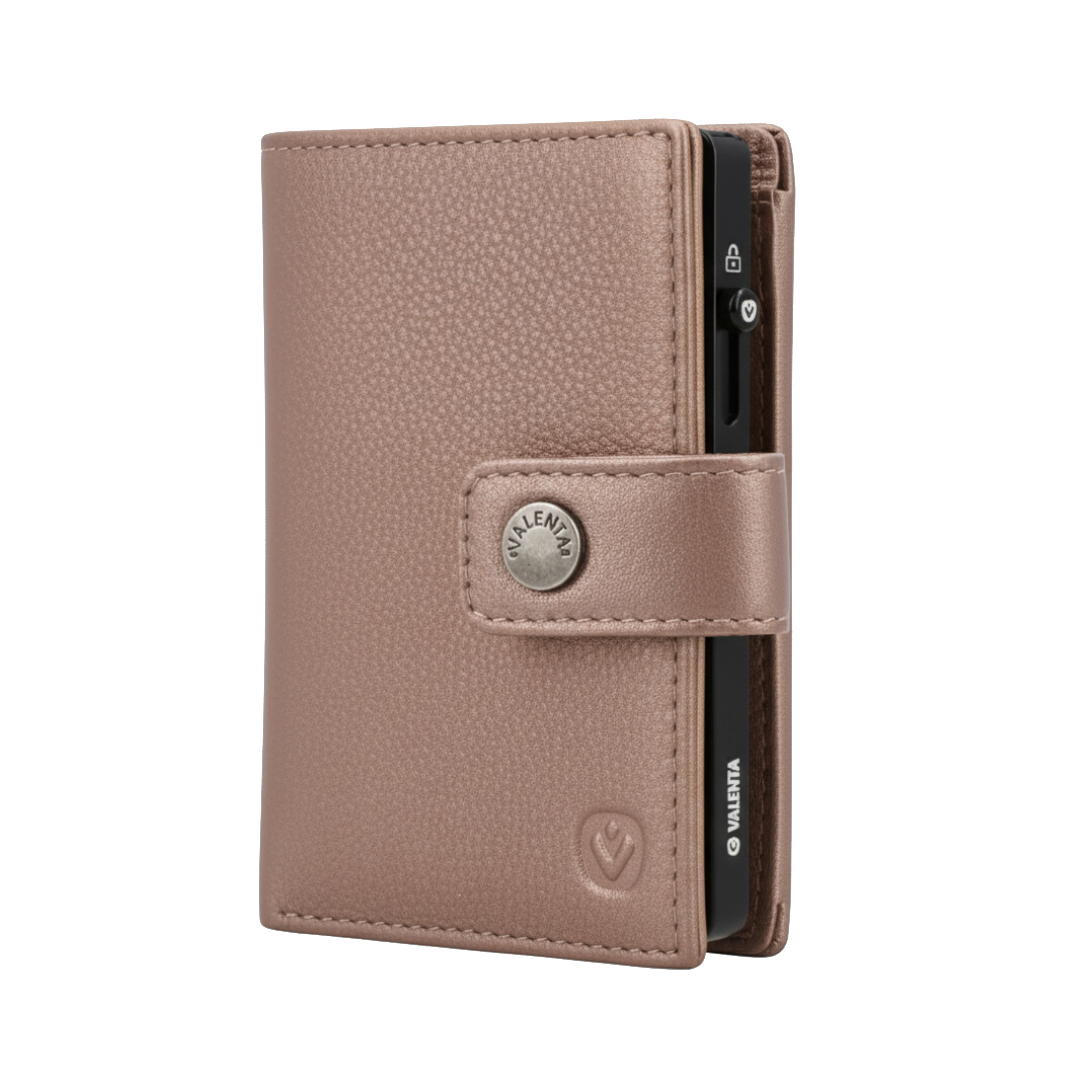 Cardprotector Thin Black + Card Wallet Luxe Metallic Copper