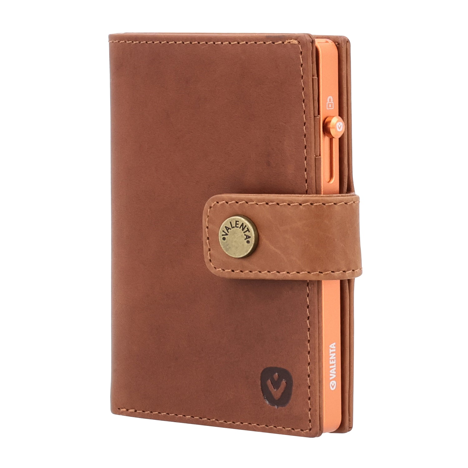 Cardprotector Thin Orange + Card Wallet Luxe Cognac