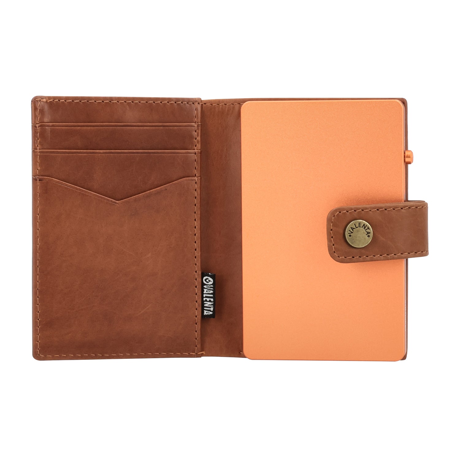 Cardprotector Thin Orange + Card Wallet Luxe Cognac