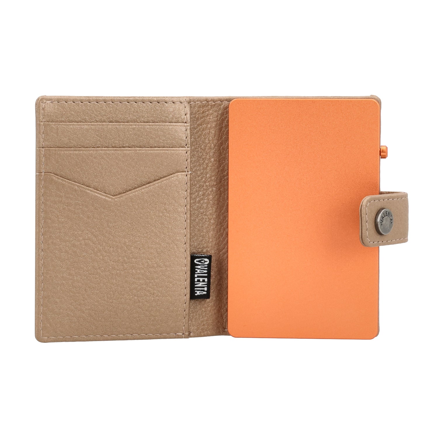 Cardprotector Thin Orange + Card Wallet Luxe Metallic Sand