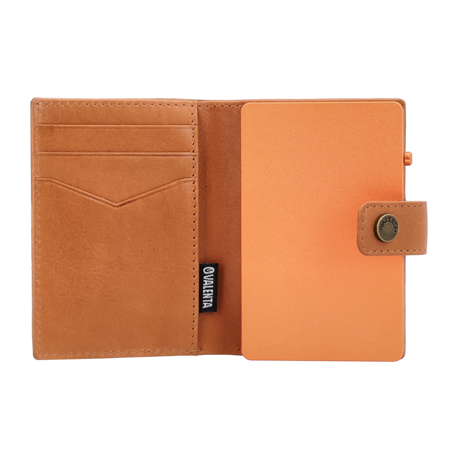 Cardprotector Thin Orange + Card Wallet Luxe Tan