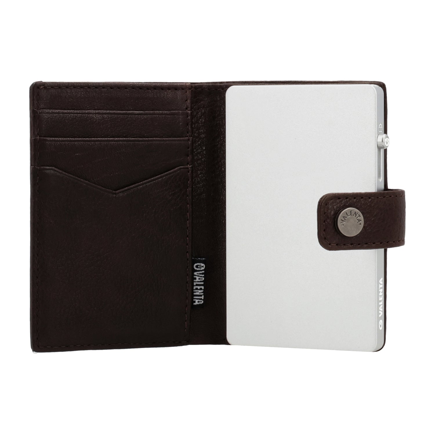 Cardprotector Thin Silver + Card Wallet Luxe Chocolate