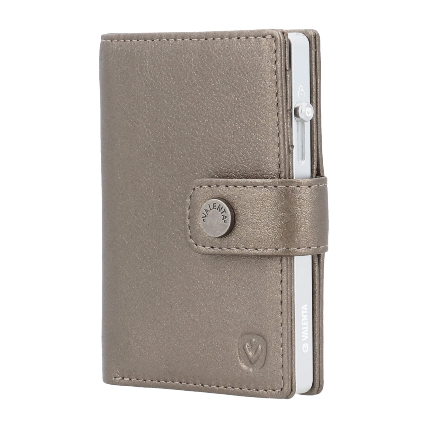 Cardprotector Thin Silver + Card Wallet Luxe Metallic Bronze