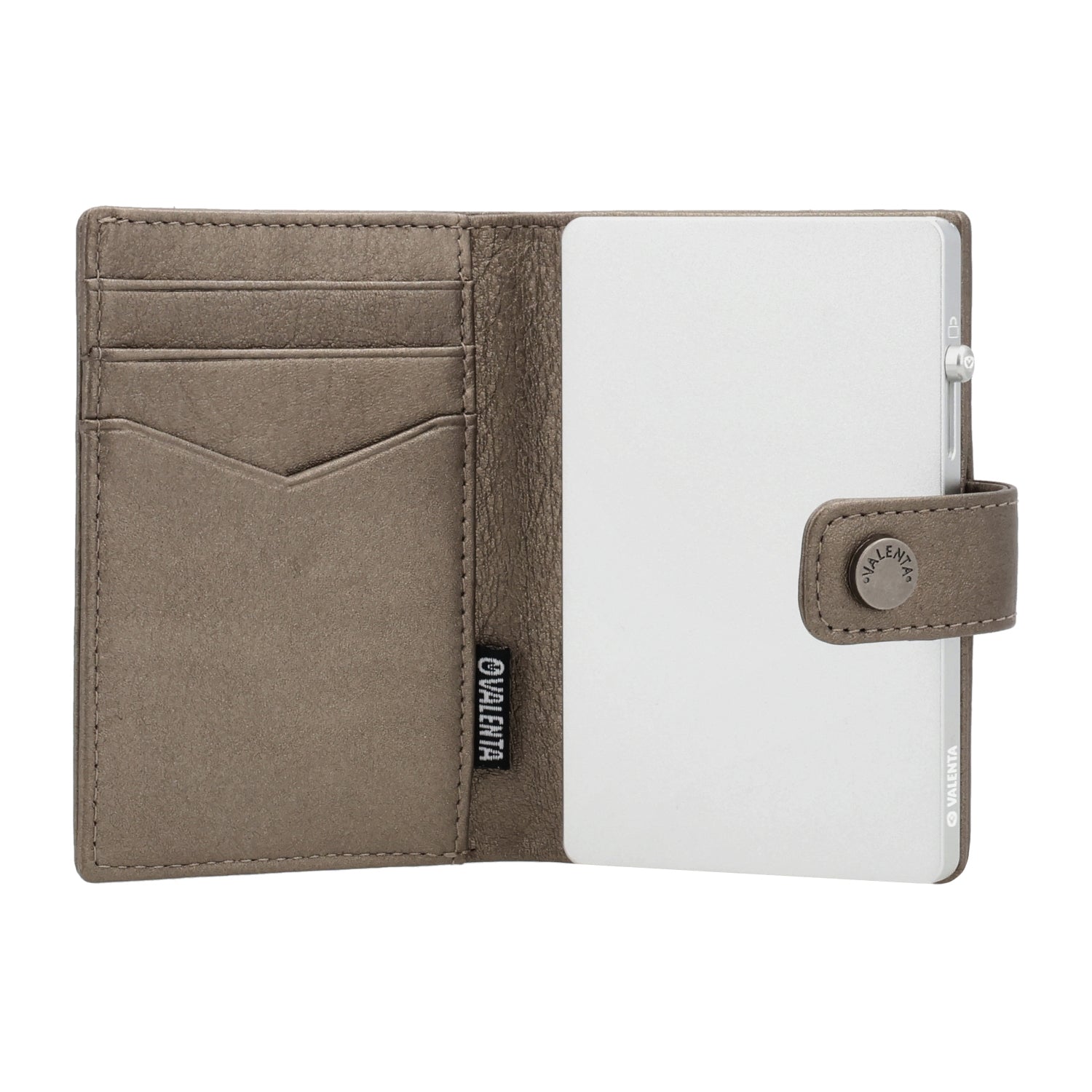 Cardprotector Thin Silver + Card Wallet Luxe Metallic Bronze