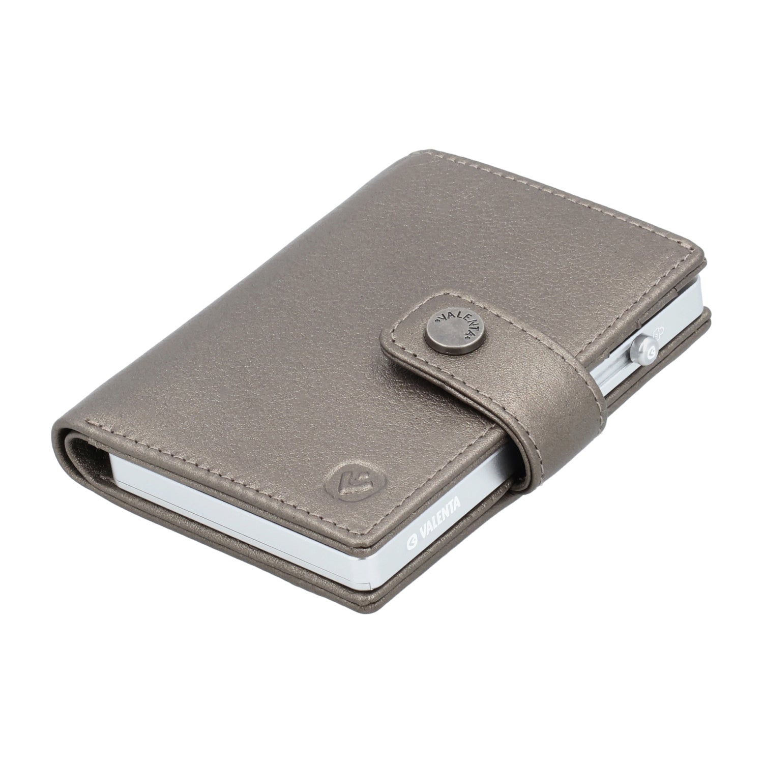 Cardprotector Thin Silver + Card Wallet Luxe Metallic Bronze