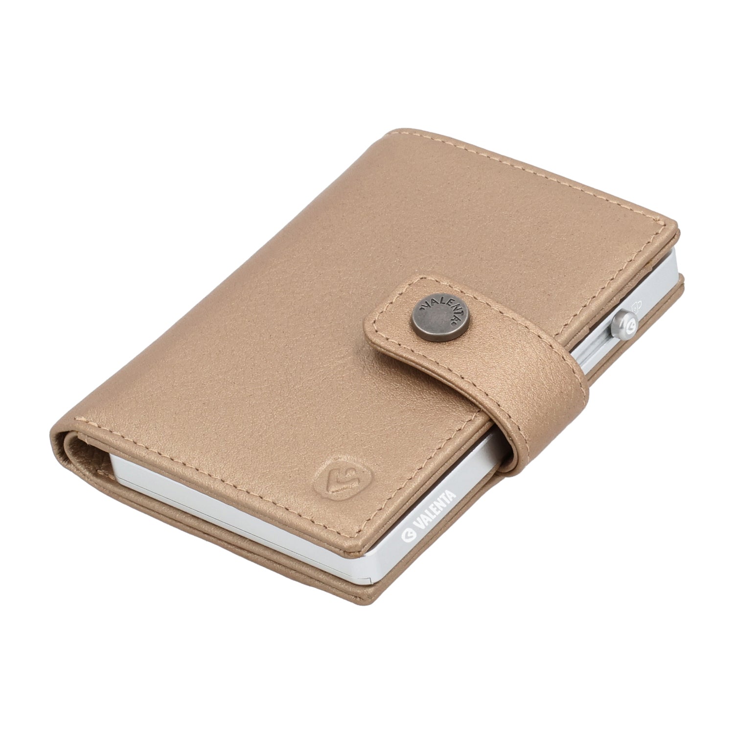 Cardprotector Thin Silver + Card Wallet Luxe Metallic Sand