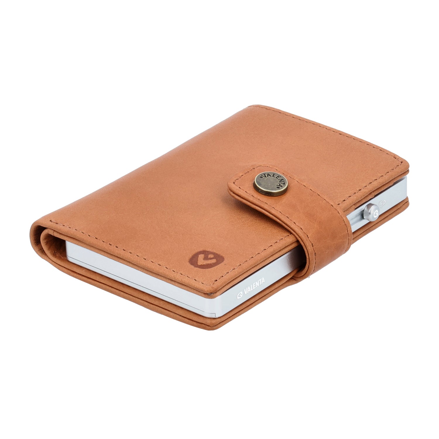 Cardprotector Thin Silver + Card Wallet Luxe Tan