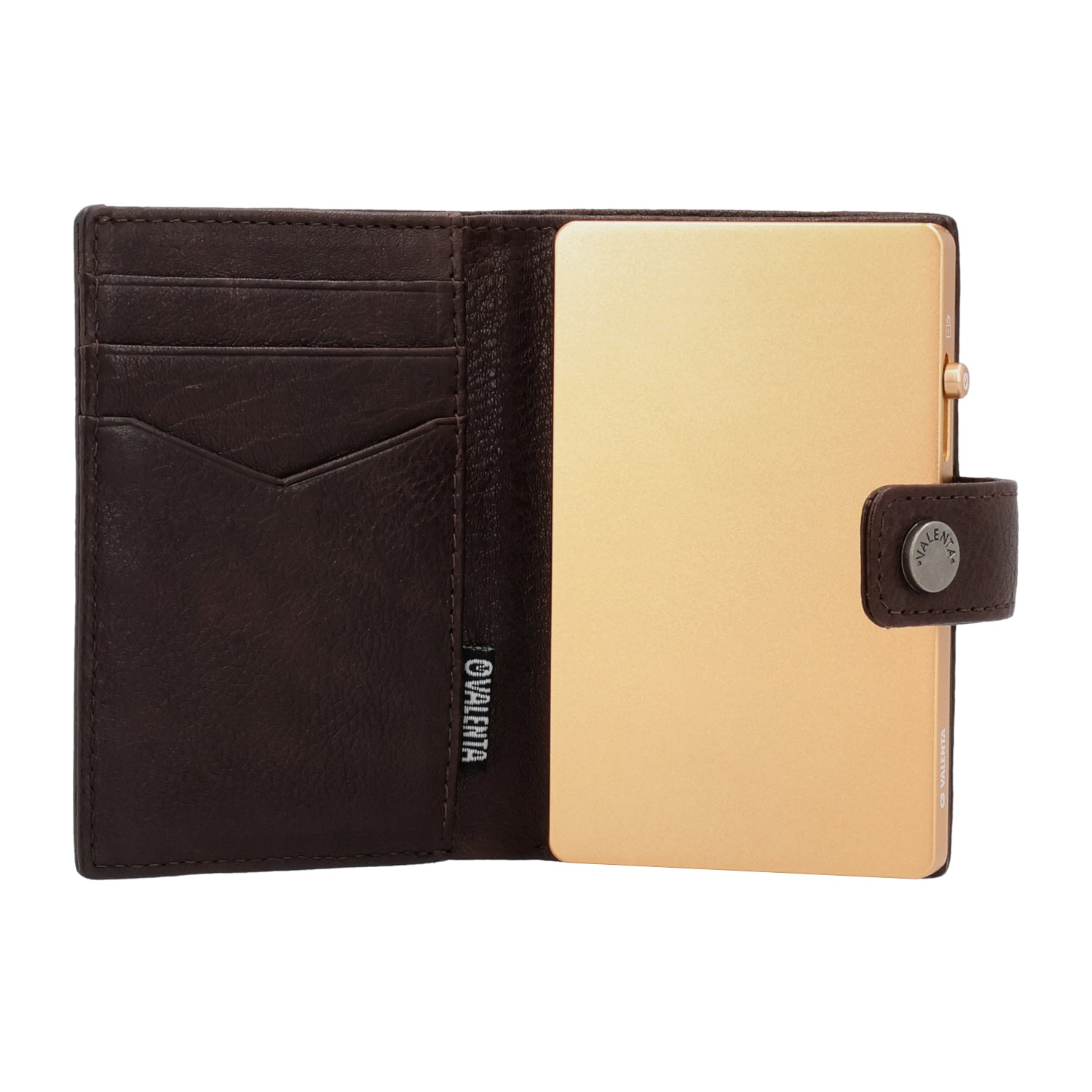 Cardprotector Thin Soft Gold + Card Wallet Luxe Chocolate