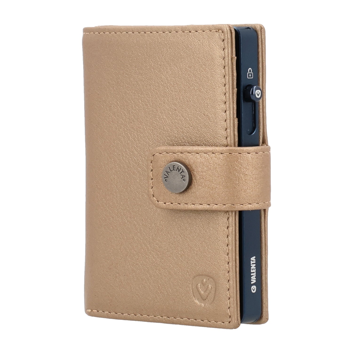 Cardprotector Titanium Blue + Card Wallet Luxe Metallic Sand