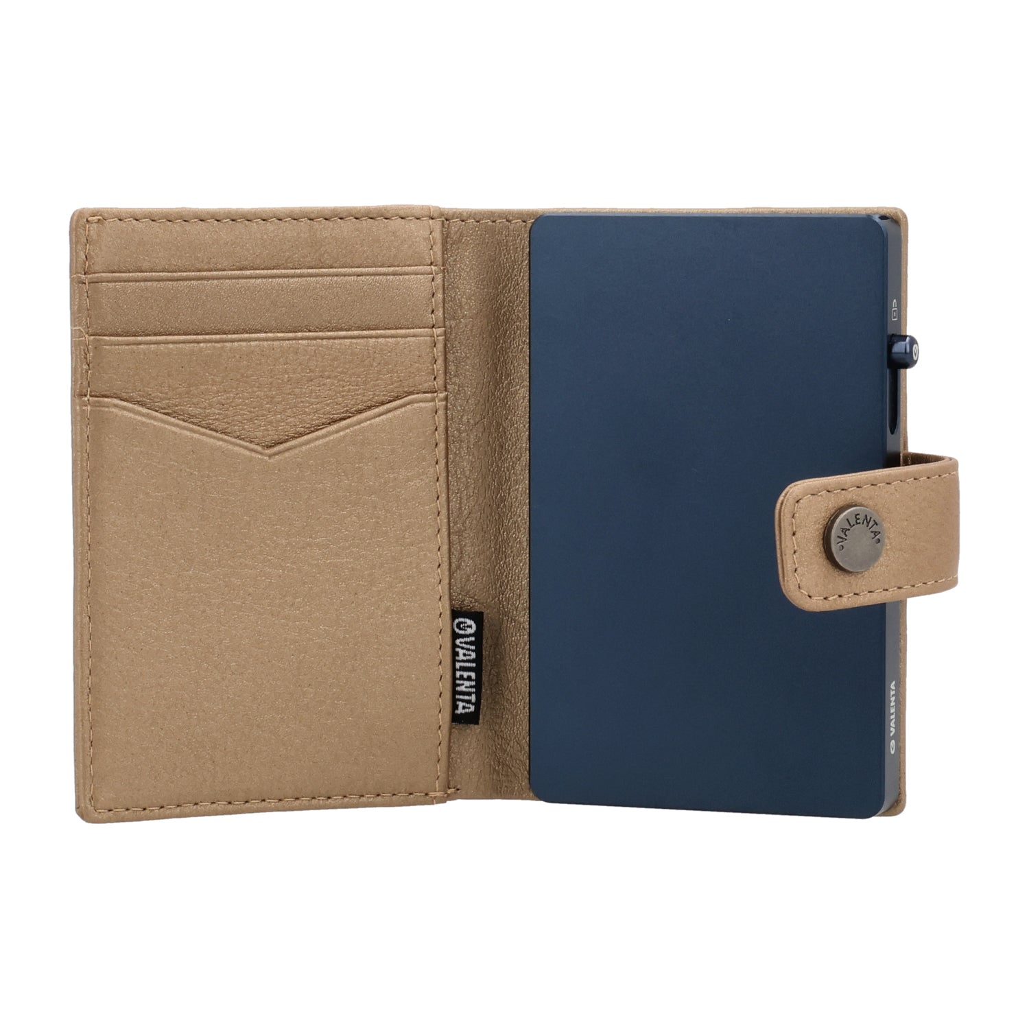 Cardprotector Titanium Blue + Card Wallet Luxe Metallic Sand