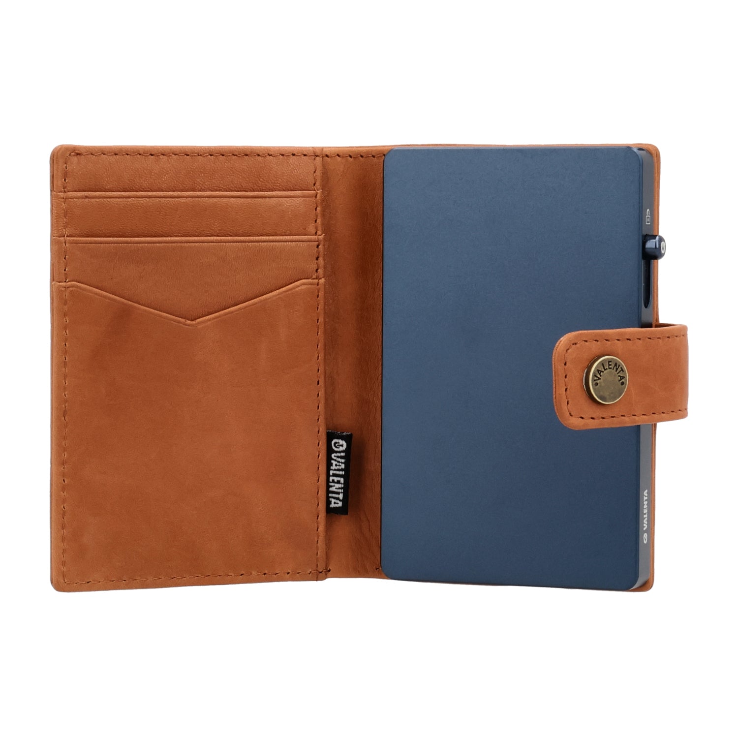 Cardprotector Titanium Blue + Card Wallet Luxe Tan