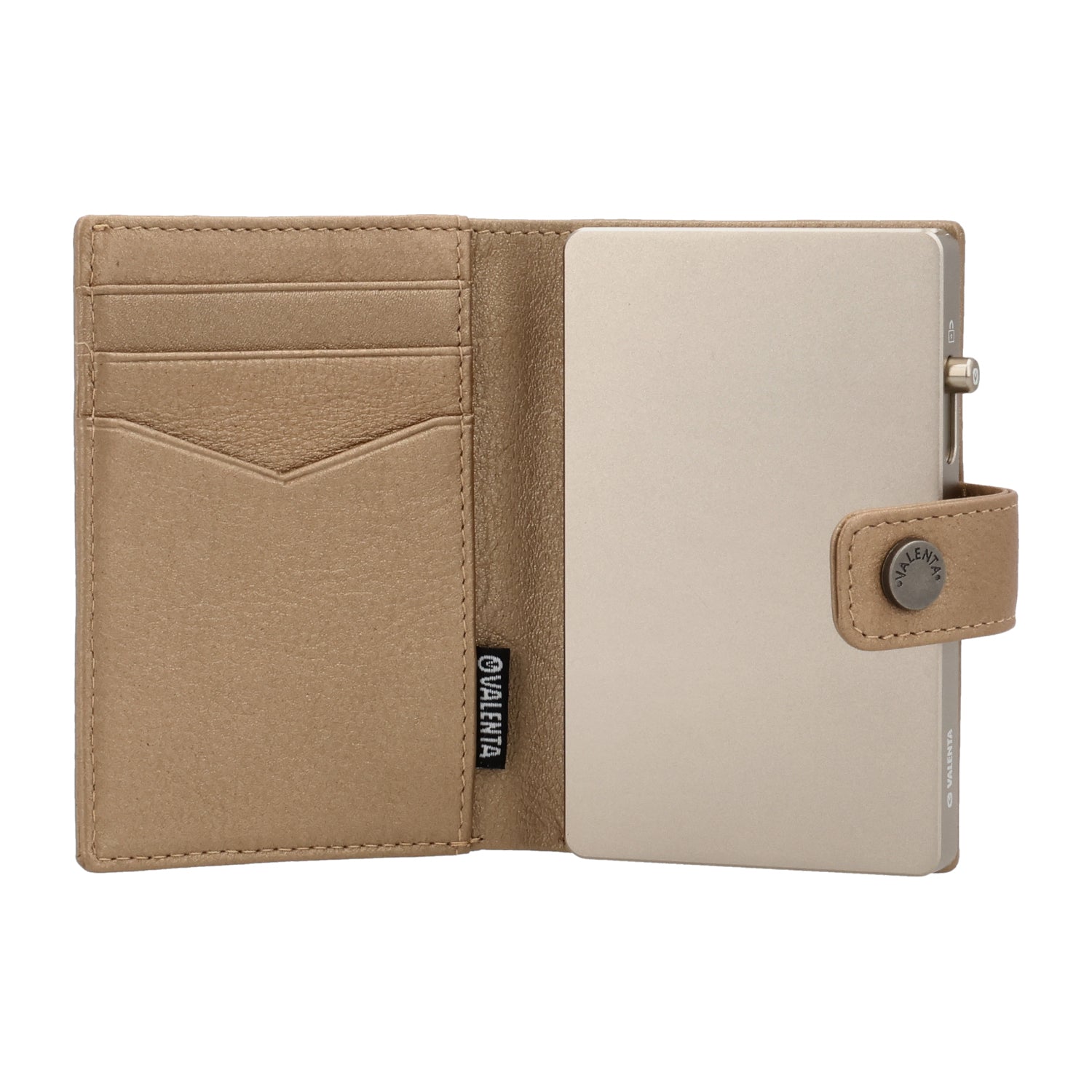Cardprotector Titanium Natural + Card Wallet Luxe Metallic Sand