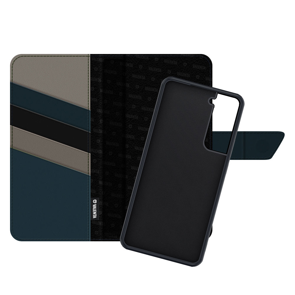 2-in-1 Wallet Leer Samsung Galaxy S21 Plus Zwart
