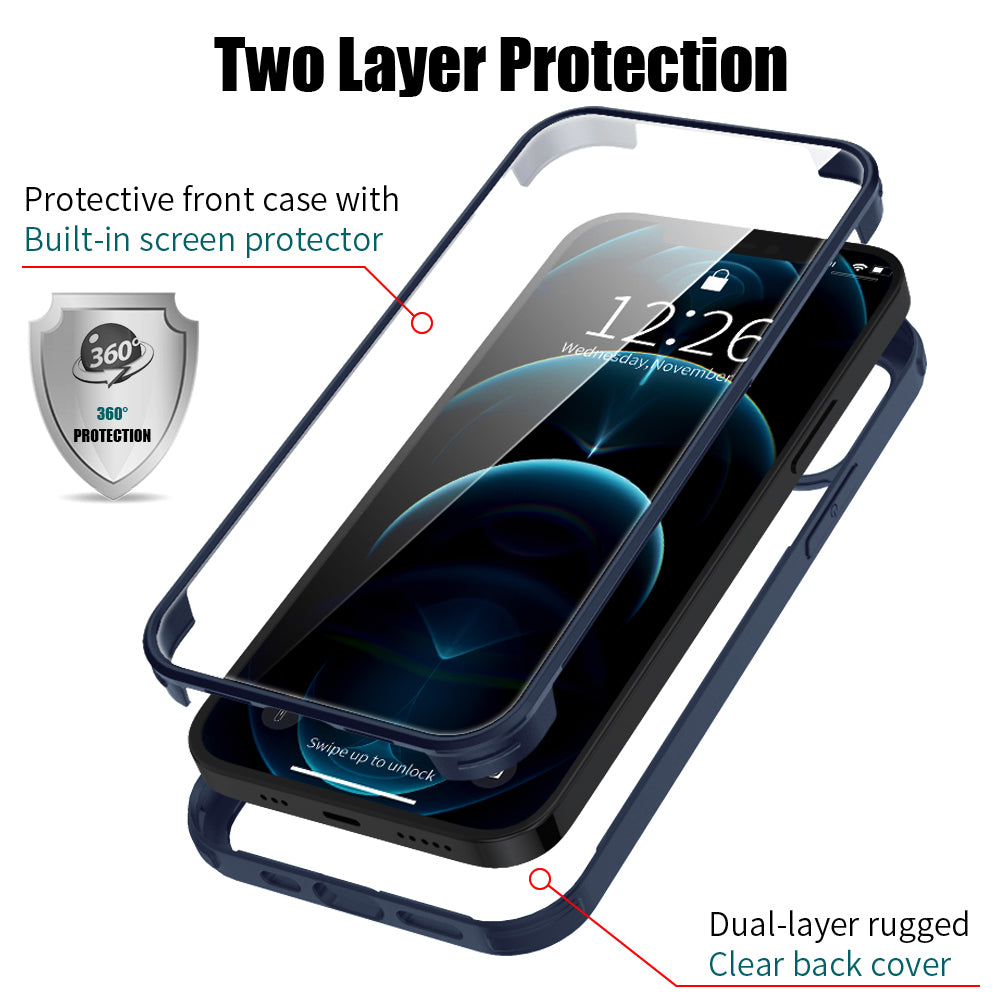 iPhone 13 Pro Max 360° Full Coverage Protective Phone Case with Screen  Protector