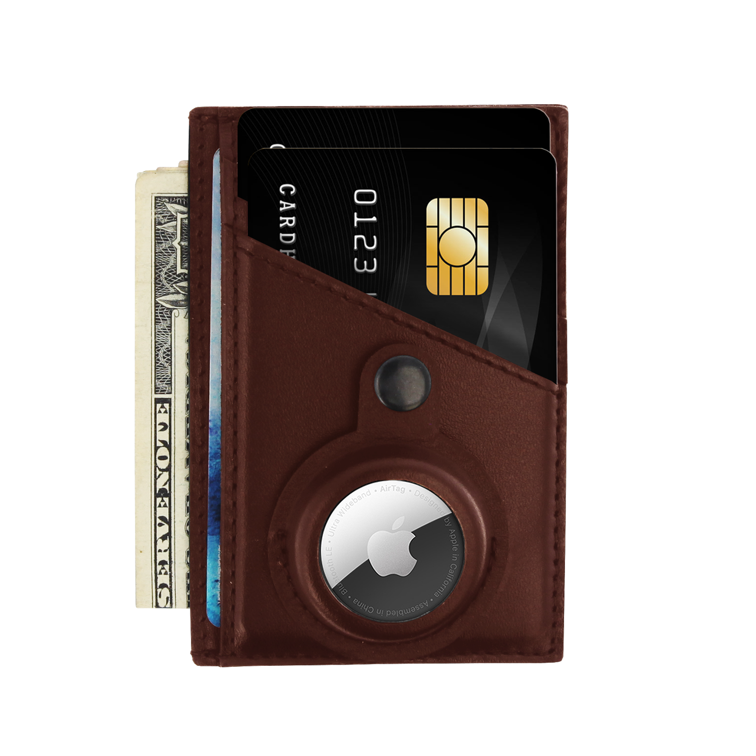 Card Wallet AirTag Cognac
