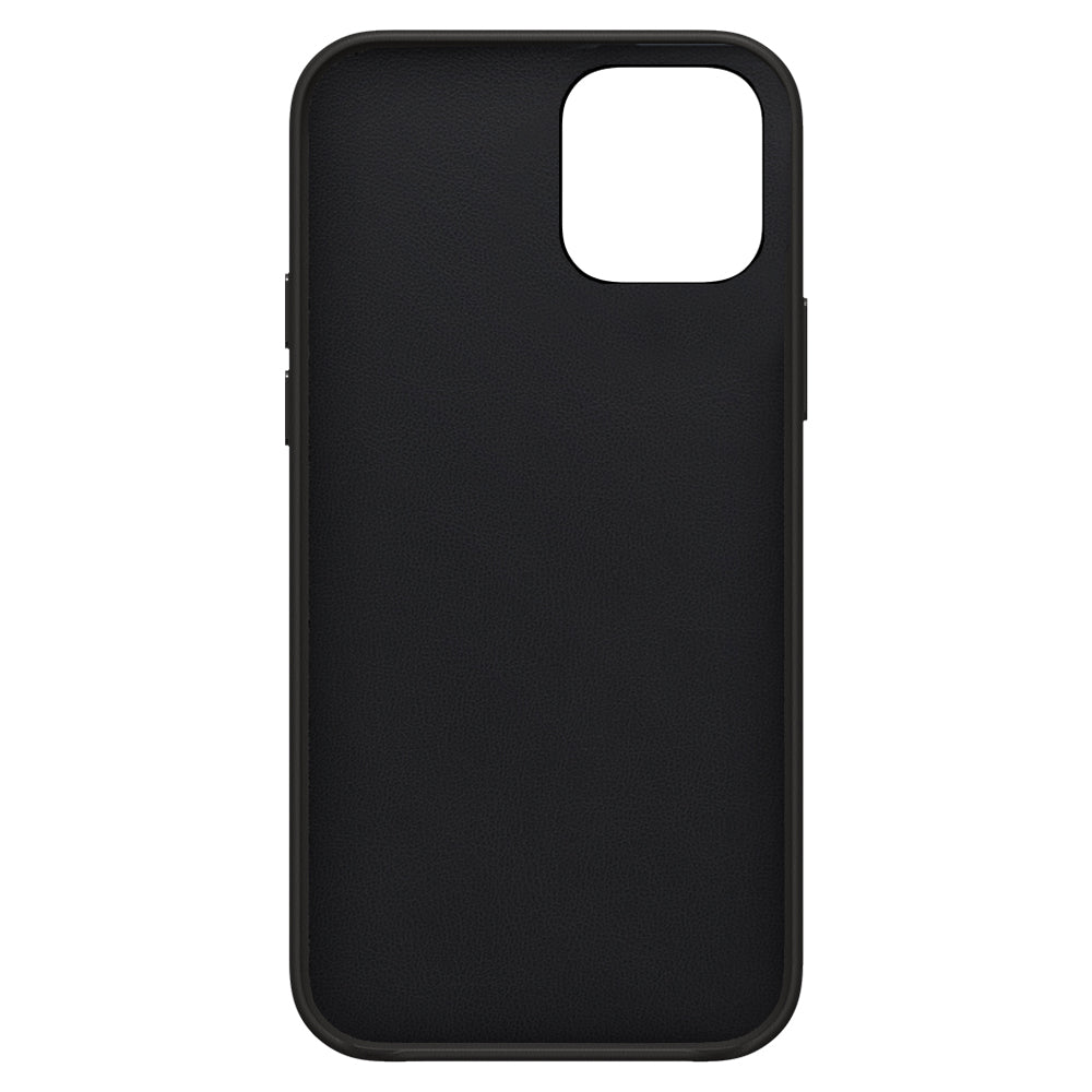 2-in-1 Back Cover Leather iPhone 12 (Pro) + Card Wallet Black