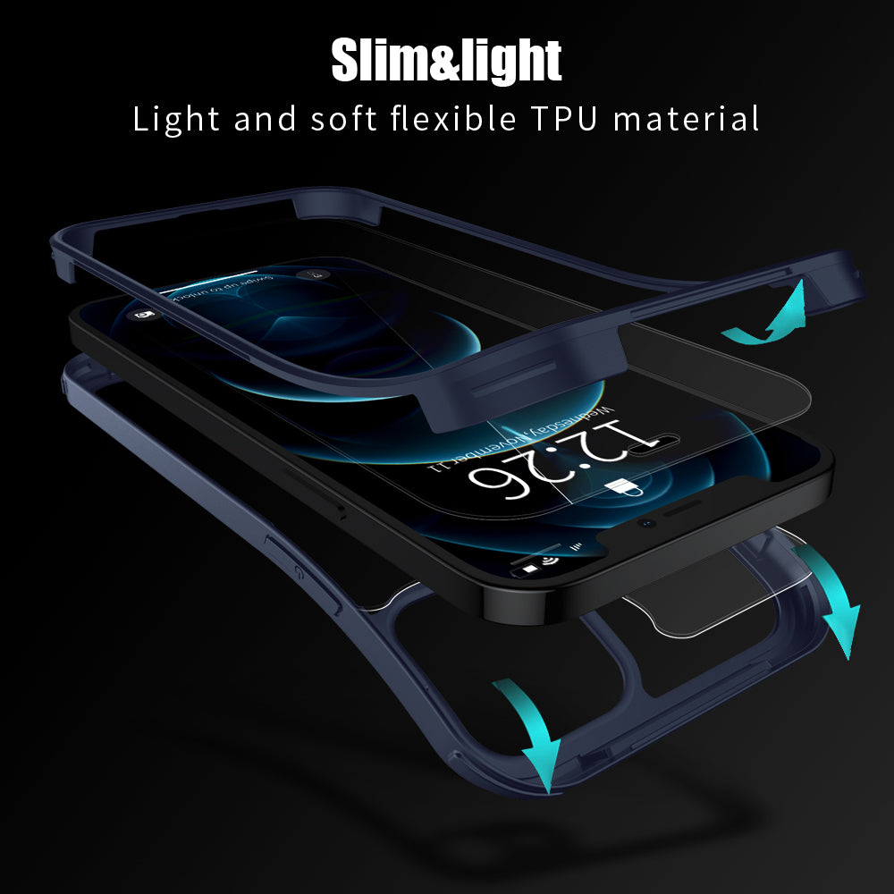 Full Cover Tempered Glass Blauw iPhone 12 Pro Max