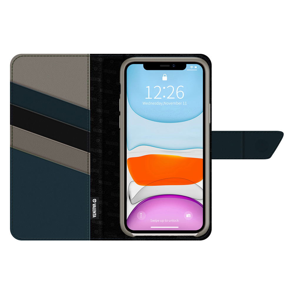 2-in-1 Wallet Leer Luxe iPhone 11 Grijs